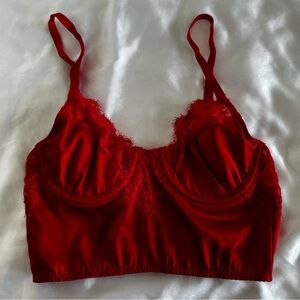 Fashion nova lace satin like bralette crop top